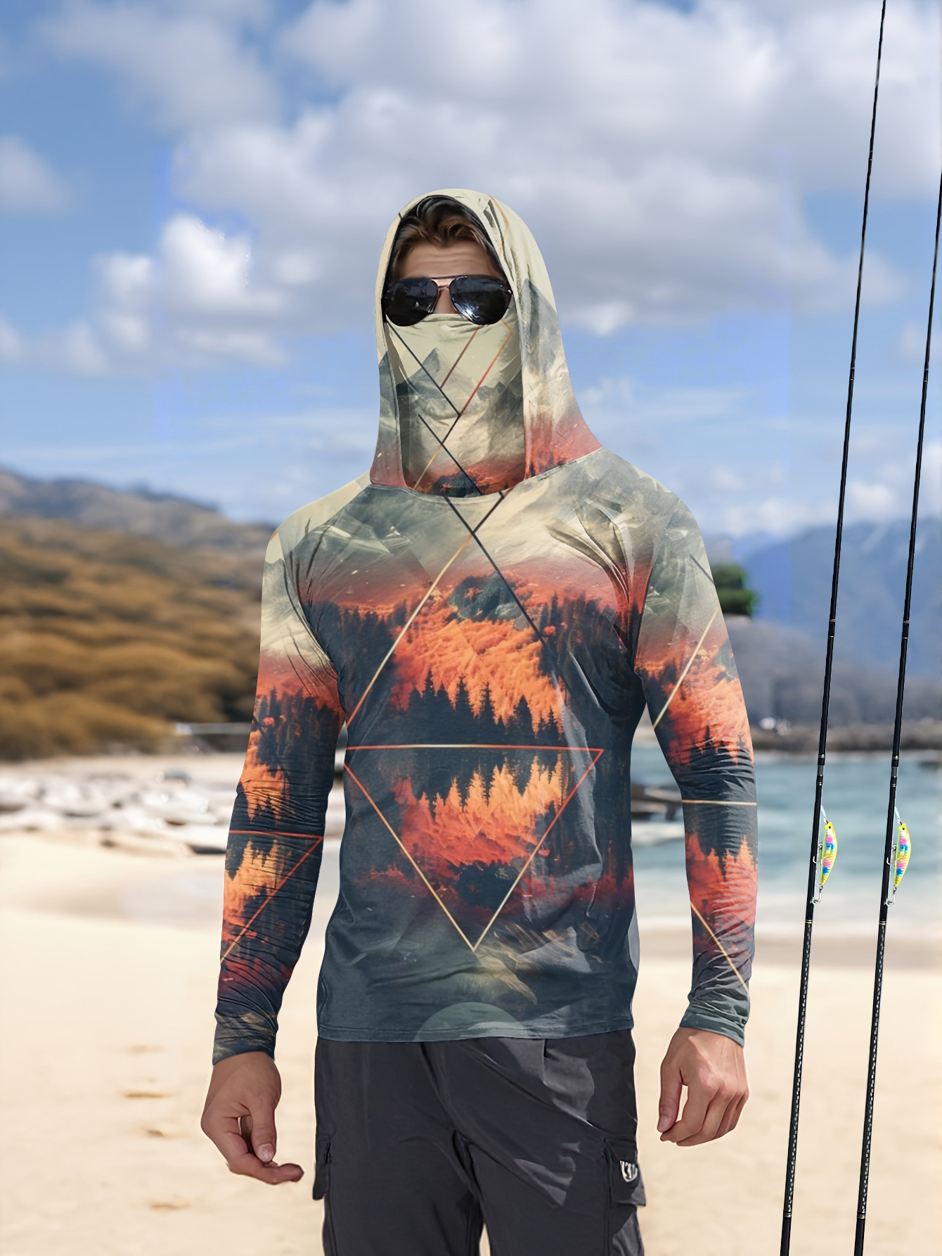 Fishing Hoodie - قميص صيد رجالي للأنشطة الخارجية مع