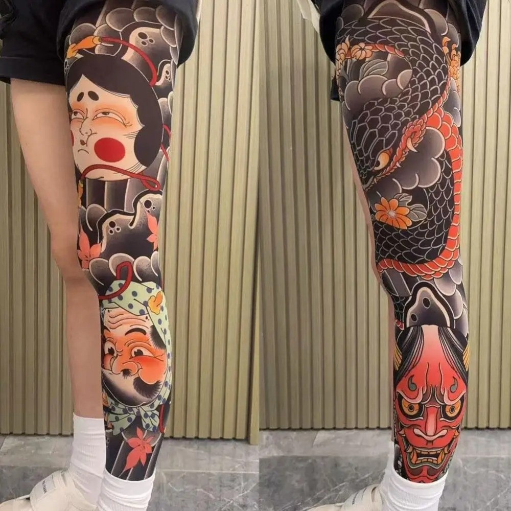 Fishing Socks - جوارب جديدة بتصميم وشم كامل للساق،