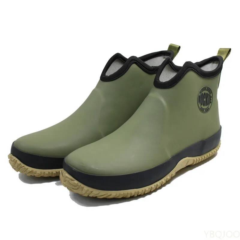 الرجال عدم الانزلاق المطر مطاط - مراجعة Fishing Boots وسعره